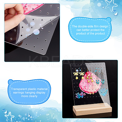 Transparent Acrylic Earring Displays NDIS-WH0015-01C-1