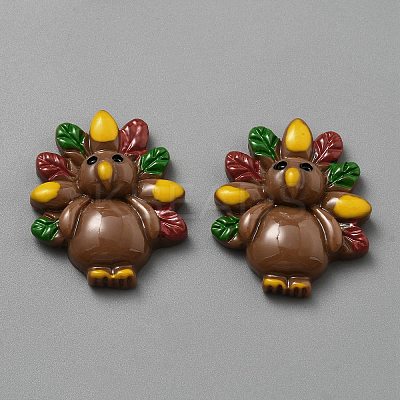 Thanksgiving Turkey Shape Resin Cabochons RESI-WH20001-21-1