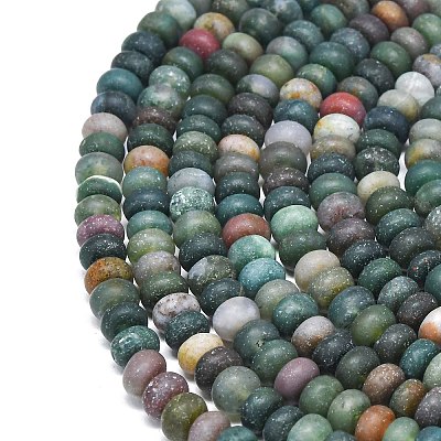 Natural Indian Agate Beads Strands G-P575-A08-6x4mm-1