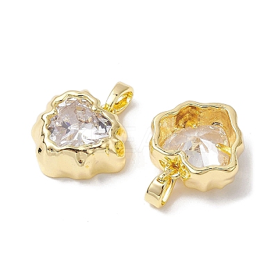 Valentine's Day Brass Micro Pave Clear Cubic Zirconia Pendants KK-K360-22G-1