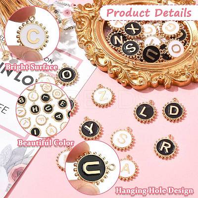 52Pcs 2 Colors Alloy Enamel Pendants ENAM-CJ0006-89-1