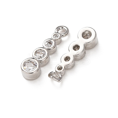 Brass Micro Pave Clear Cubic Zirconia Charms KK-C253-02A-P-1