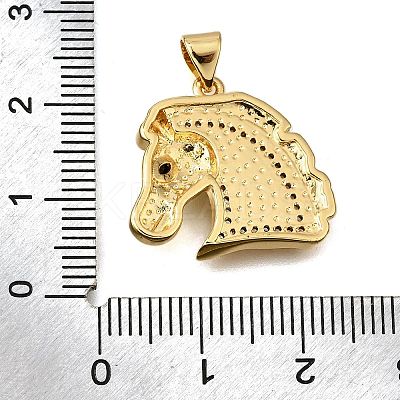 Brass Micro Pave Cubic Zirconia Shell Pendants KK-D328-10G-1