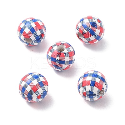 Independence Day Themes Wood European Beads LS-WOOD-I014-01B-1