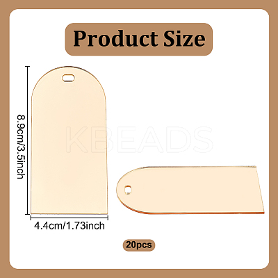 20Pcs Acrylic Blank Big Pendants MACR-GO0001-13-1
