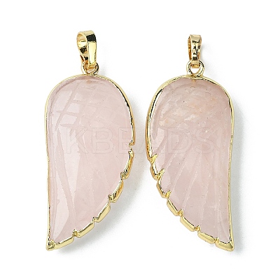 Natural Rose Quartz Pendants G-O204-03D-1