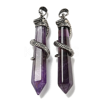 Natural Amethyst Pointed Big Pendants G-F766-07AS-03-1