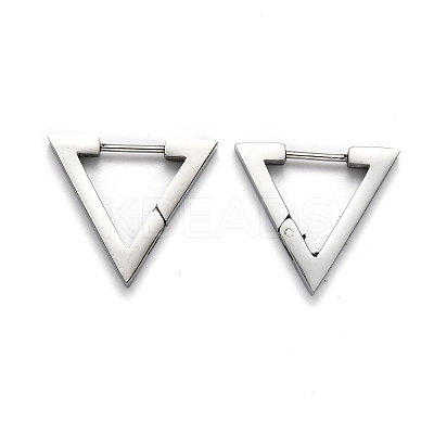 Tarnish Resistant 304 Stainless Steel Triangle Huggie Hoop Earrings STAS-H156-02A-P-1