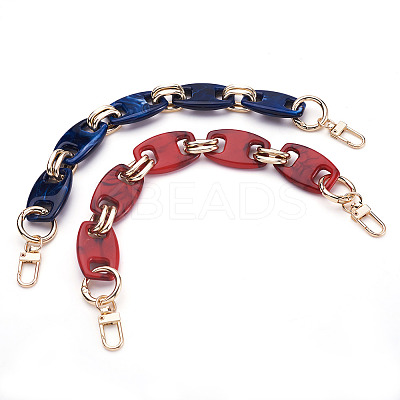 2Pcs 2 Colors Acrylic Curb Chain Bag Strap FIND-GN0001-29-1