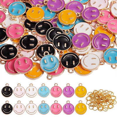70Pcs 7 Colors Alloy Enamel Charms ENAM-SZ0002-22-1