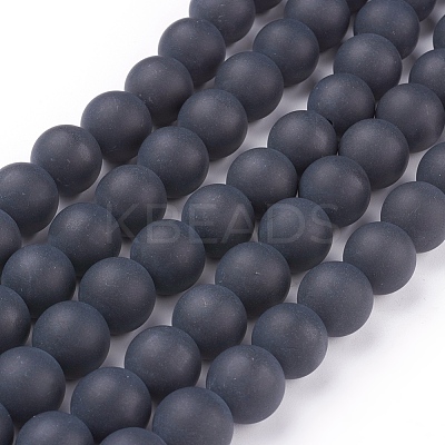 Natural Black Agate Beads Strands G-D543-14mm-1