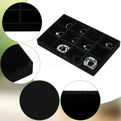 12 Grids Rectangle Velvet Display Trays ODIS-SP0002-23B-1