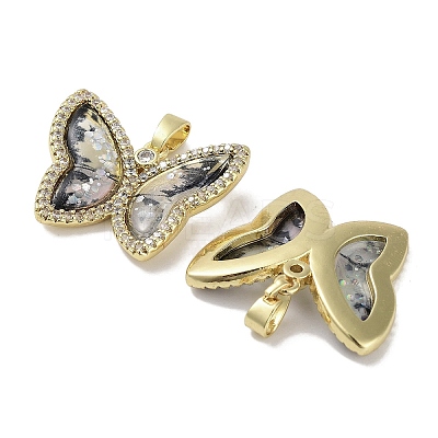 Real 18K Gold Plated Rack Plating Brass Micro Pave Cubic Zirconia Pendants KK-R161-05G-06-1
