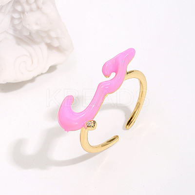 Cloud Shape Real 18K Gold Plated Brass Micro Pave Cubic Zirconia Open Cuff Rings KX3532-1-1
