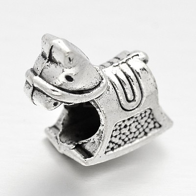 Tibetan Style Alloy Large Hole European Beads MPDL-M048-02-1