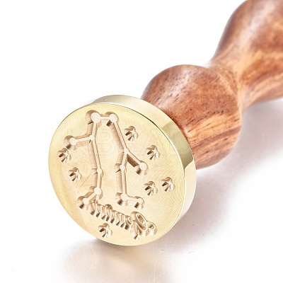 Brass Wax Seal Stamp AJEW-EO44-B09-1