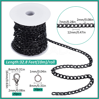 DIY Aluminum Twisted Chains Curb Chains Necklaces/Bracelets Making Kits DIY-SP0001-89-1