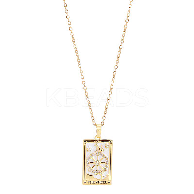 Brass with Cubic Zirconia Pendants Necklaces NJEW-LP0001-45M-G-1