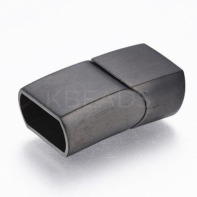 304 Stainless Steel Magnetic Clasps with Glue-in Ends STAS-F130-11B-1