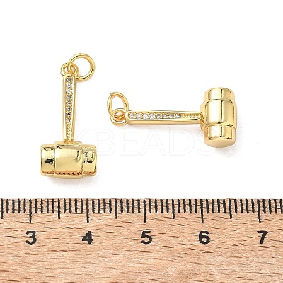 Brass Micro Pave Clear Cubic Zirconia Pendants KK-F930-26B-G-1