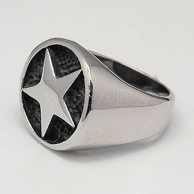 Tarnish Resistant Unique Men's Wide 304 Stainless Steel Rings RJEW-F006-032-17mm-1