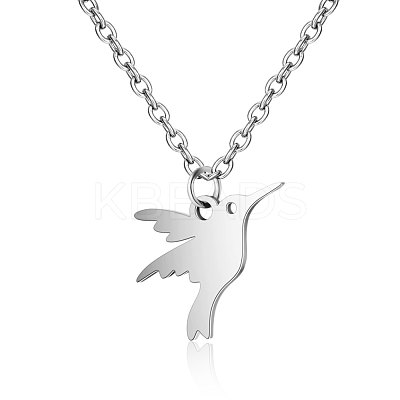 Tarnish Resistant 201 Stainless Steel Pendants Necklaces NJEW-S063-TN129-1-1