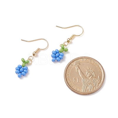 4 Pairs 4 Style Glass Seed Braided Flower Dangle Earrings EJEW-JE05022-1