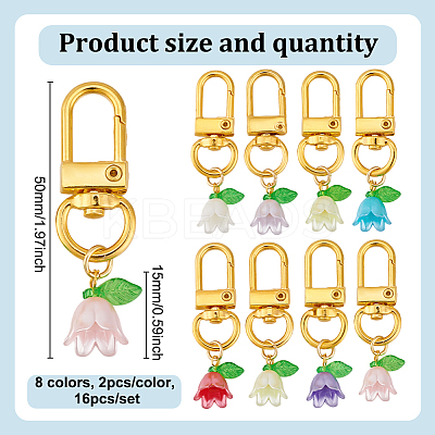 Lily of the Valley Plastic Pendant Decoration HJEW-HY00006-1