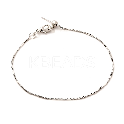 Rack Plating Brass Box Chain Adjustable Slider Bracelets Making for Women BJEW-G735-10P-1