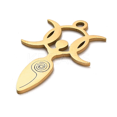 304 Stainless Steel Pendants STAS-D050-03G-1