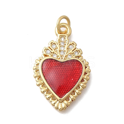 Brass Micro Pave Cubic Zirconia Pendants KK-D431-034A-G-1