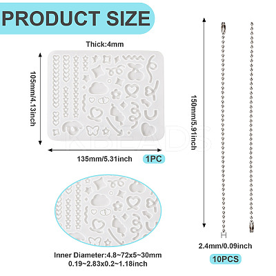 DIY Heart Pendant Silicone Molds & Iron Pendant Making Kits DIY-TA0011-01-1