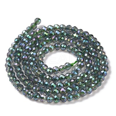 Electroplate Transparent Glass Beads Strands GLAA-H021-01B-FR01-1