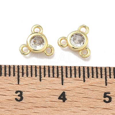 Brass Micro Pave Cubic Zirconia Flat Round Chandelier Component Links KK-B170-05G-03-1