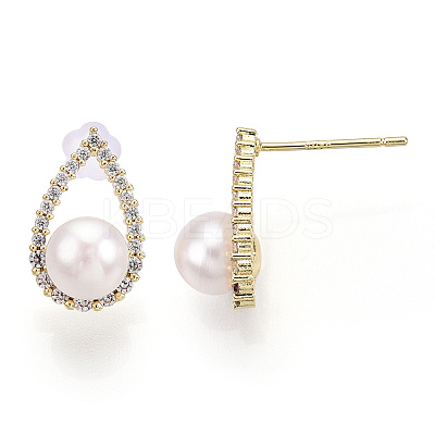 Natural Pearl Stud Earrings PEAR-N020-06N-1