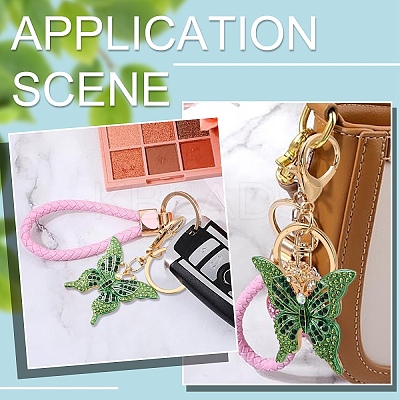 Butterfly Alloy Rhinestone Keychain KEYC-YW00114-01-1
