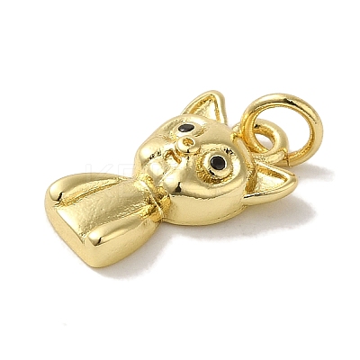 Rack Plating Brass Micro Pave Black Cubic Zirconia Pendants KK-P267-30G-1