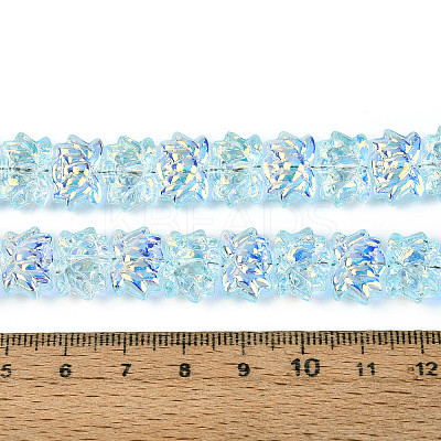 Baking Paint Electroplate Transparent Glass Beads Strands EGLA-N020-04F-1