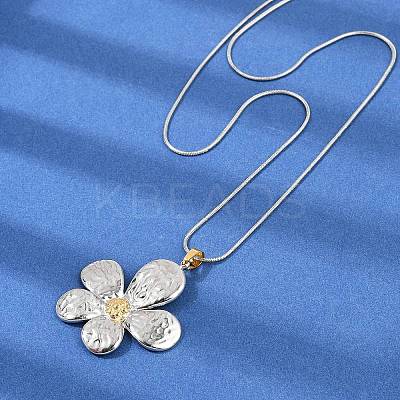 304 Stainless Steel Two Tone Pendant Necklaces for Women NJEW-S445-01E-GP-1