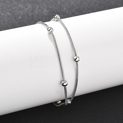 304 Stainless Steel Satellite Chains Multi-strand Bracelets for Men Women BJEW-Q038-11P-1
