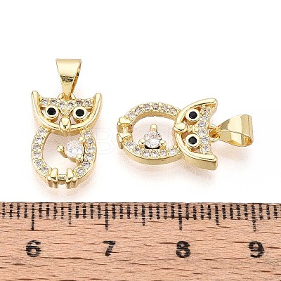Brass Micro Pave Cubic Zirconia Pendants KK-T071-89G-1