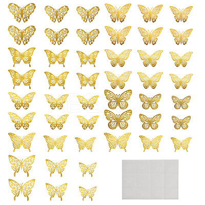 96Pcs 8 Styles PET 3D Butterfly Wall Stickers DIY-TA0013-12A-1