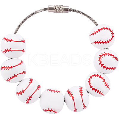 16mm Round Sport Ball Wooden Beaded Embellishments FIND-WH20003-42D-1