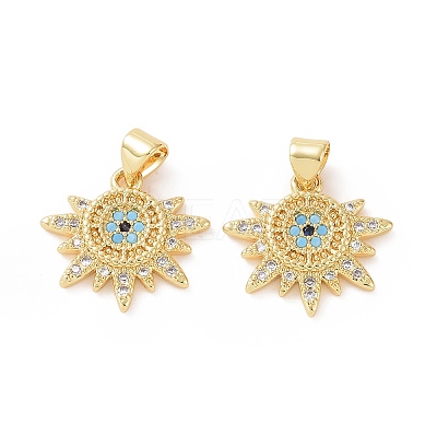 Brass Micro Pave Cubic Zirconia Pendants LS-ZIRC-P106-23G-1