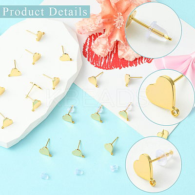 20Pcs Brass Stud Earring Findings KK-SC0006-80-1