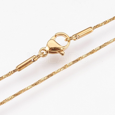 304 Stainless Steel Snake Chain Necklaces NJEW-G313-20G-1