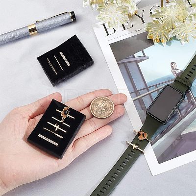 10Pcs Heart & Lightning Bolt Alloy Watch Band Charms Set FIND-NB0003-21-1