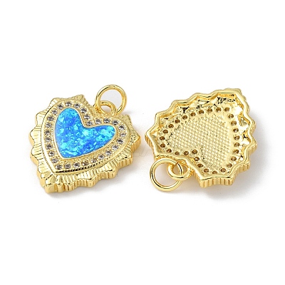 Brass Micro Pave Cubic Zirconia Pendants KK-A197-29G-1
