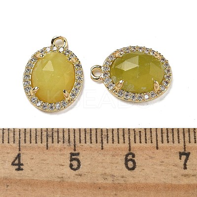 Natural Korean Jade Faceted Oval Pendants G-I375-02G-02-1