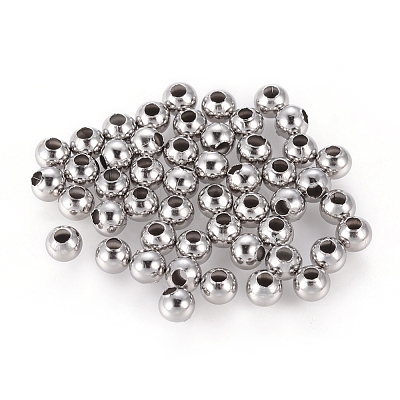 Tarnish Resistant 304 Stainless Steel Hollow Round Seamed Beads STAS-R032-6mm-1